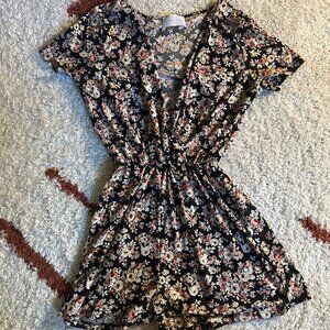 French grey floral romper